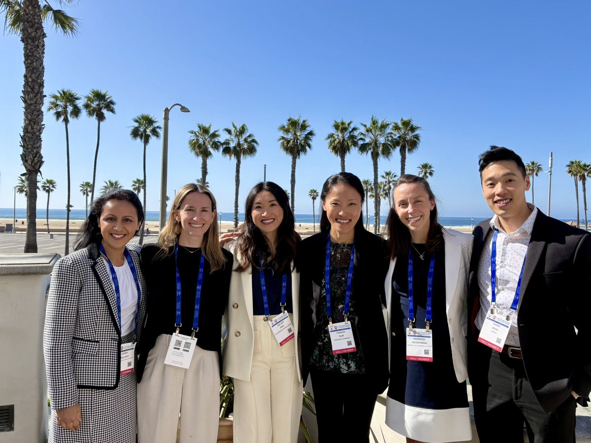 <a href="/EGFRResisters/">EGFR Resisters</a> crew reunited at #TTLC25! Thanks to <a href="/jillfeldman4/">Jill Feldman</a> <a href="/EGFRSummit/">EGFR Resisters Research Summit</a> for bringing us together as friends and collaborators for many years to come! 🫁 
<a href="/fangdisun/">Fangdi Sun, MD</a> <a href="/AHerrmannMD/">Amanda Herrmann</a> <a href="/SWaliany/">Sarah Waliany, MD, MS</a> <a href="/JessieStuart316/">Jessie (Stuart) Ross, MD</a> <a href="/mjeng21/">Mark Jeng, MD-PhD</a>