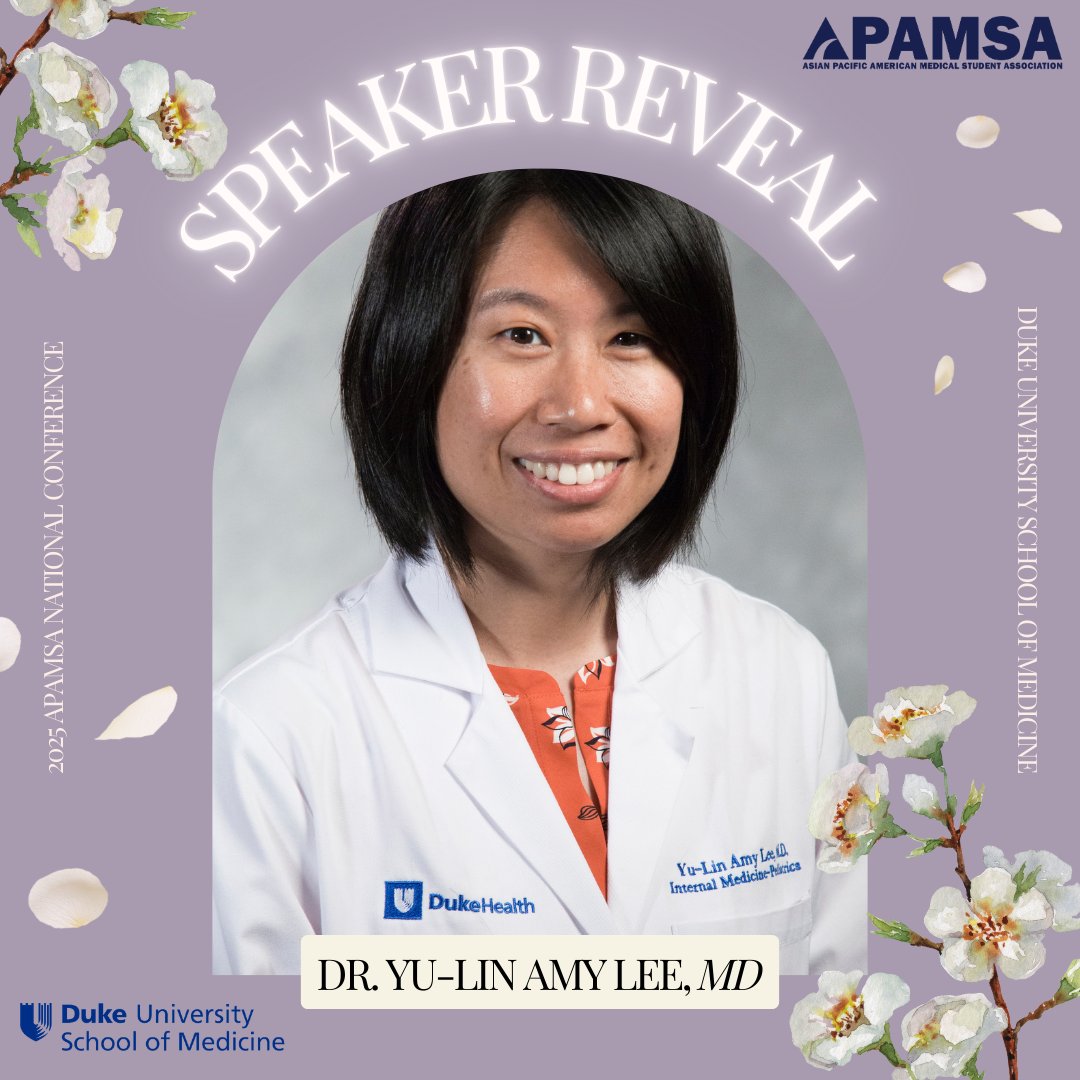 T-15 days until the ✨2025 APAMSA National Conference ✨We are so excited to announce our very own Duke faculty as one of our speakers, Dr. Yu-Lin Amy Lee! Make sure to check out our website for more information at: apamsa.org/nc2025