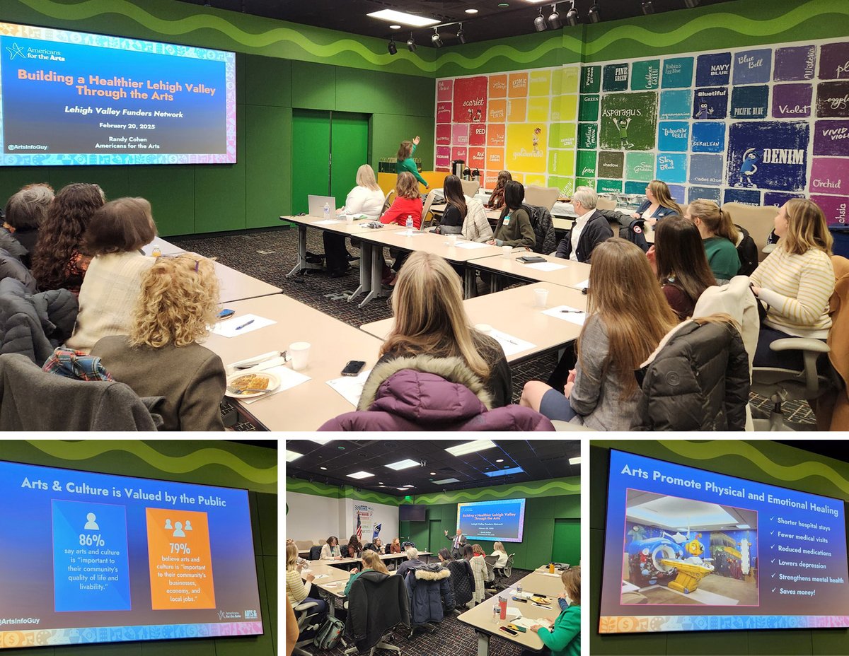 Lehigh Valley Funders Network met at Crayola HQ, with Randy Cohen from Americans for the Arts, speaking on the importance of arts funding. LVCF is a founding member fostering impactful philanthropy &amp; collaboration. bit.ly/4bcEzVG #LehighValley #ArtsFunding