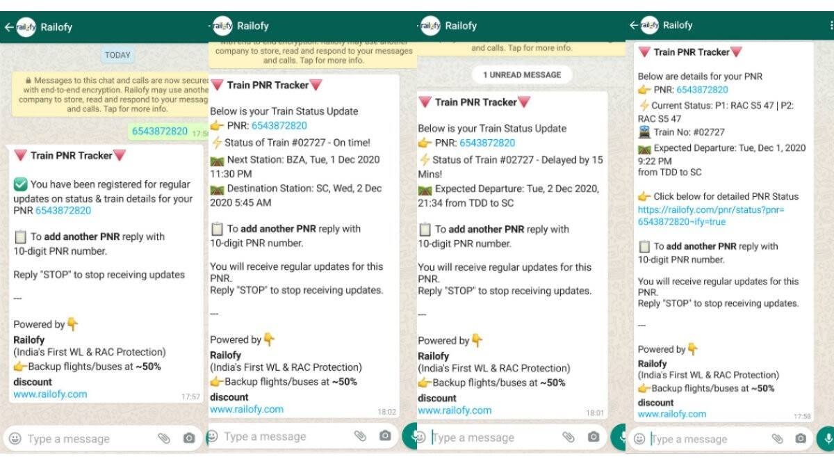How to check Indian Railways IRCTC #PNR status on <a href="/WhatsApp/">WhatsApp</a>: Step-by-step guide
Now save Railofy’s train enquiry number “+919881193322” on your phone &amp; message PNR no on WhatsApp will get the updates.