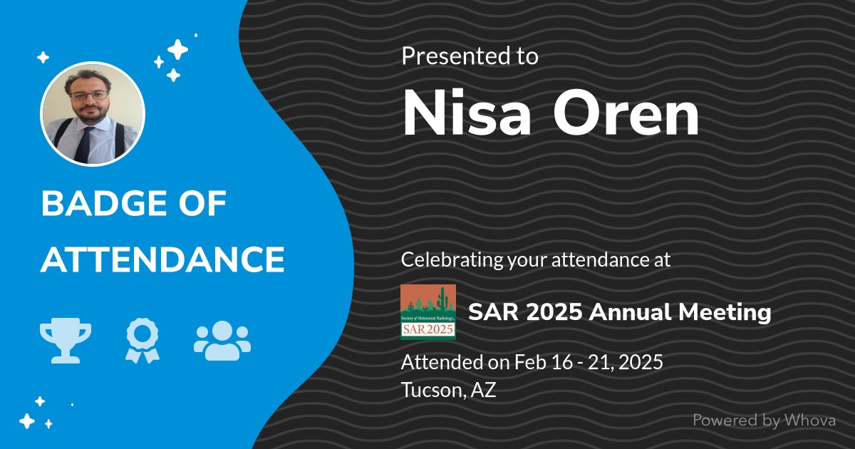 🎉 Just had an incredible experience attending SAR 2025 Annual Meeting! 🎉 #SAR25 - via #Whova event app