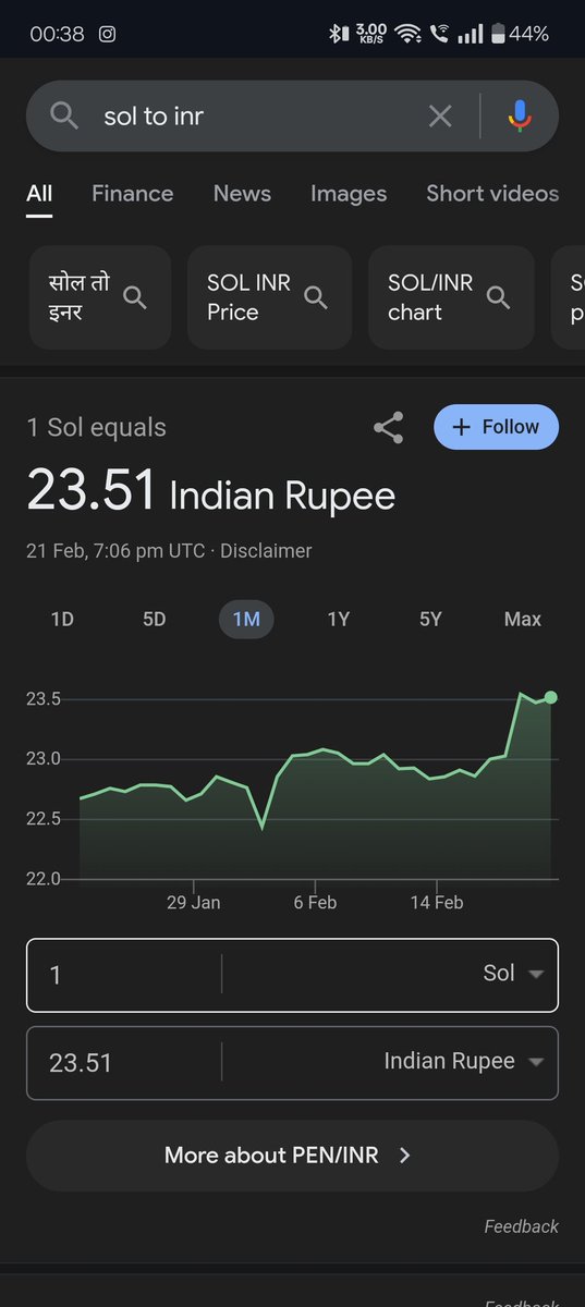 Google says 1Sol = 23.51. Is this a glitch or am i in a parallel world?
#Solana #Crypto #wtf