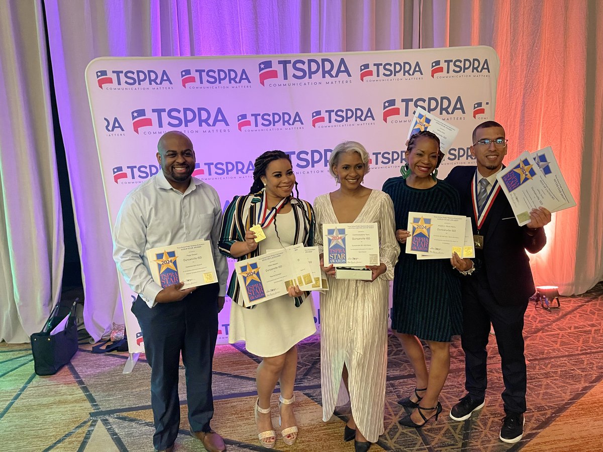 DvilleISDSuper's tweet photo. Our Communications and Public Relations team has immeasurable value to our district and community. Thank you for everything you do, and congratulations on winning 1 Crystal Finalist, 2 Best Category, 14 Gold Star Awards, 4 Silver Star Awards, &amp; 1 Bronze Star Award @tspra 2025. https://t.co/dw9TmoFzDz