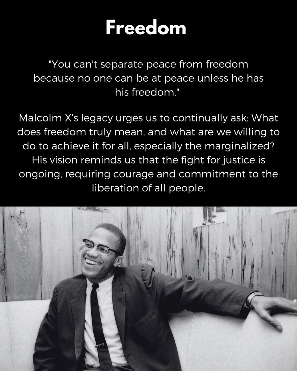 The legacy of #MalcolmX is deeply rooted in his advocacy for racial justice, self-determination, and the empowerment of historically marginalized people. His influence continues to inspire movements for racial  equality and human rights #blackhistorymonth