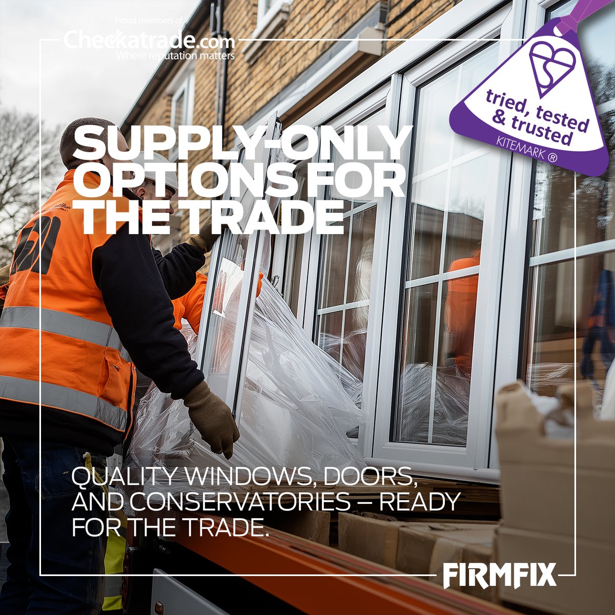 Firmfix's tweet image. 🔧 For the Trade – Get supply-only options for all our products!

✅ uPVC &amp;amp; Aluminium windows
✅ Composite doors
✅ Conservatories

Visit firmfix.co.uk for details.

#TradeSupply #BuildingSupplies #Firmfix #HomeImprovement