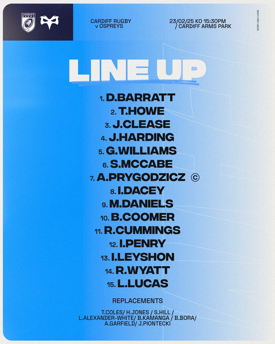 RAG Under-18s final!

Your young Blue &amp; Blacks team to take on the Ospreys in the Under-18s final at the Arms Park on Sunday. #YmlaenCaerdydd

🔗 cardiffrugby.wales/news/cardiff-n…
