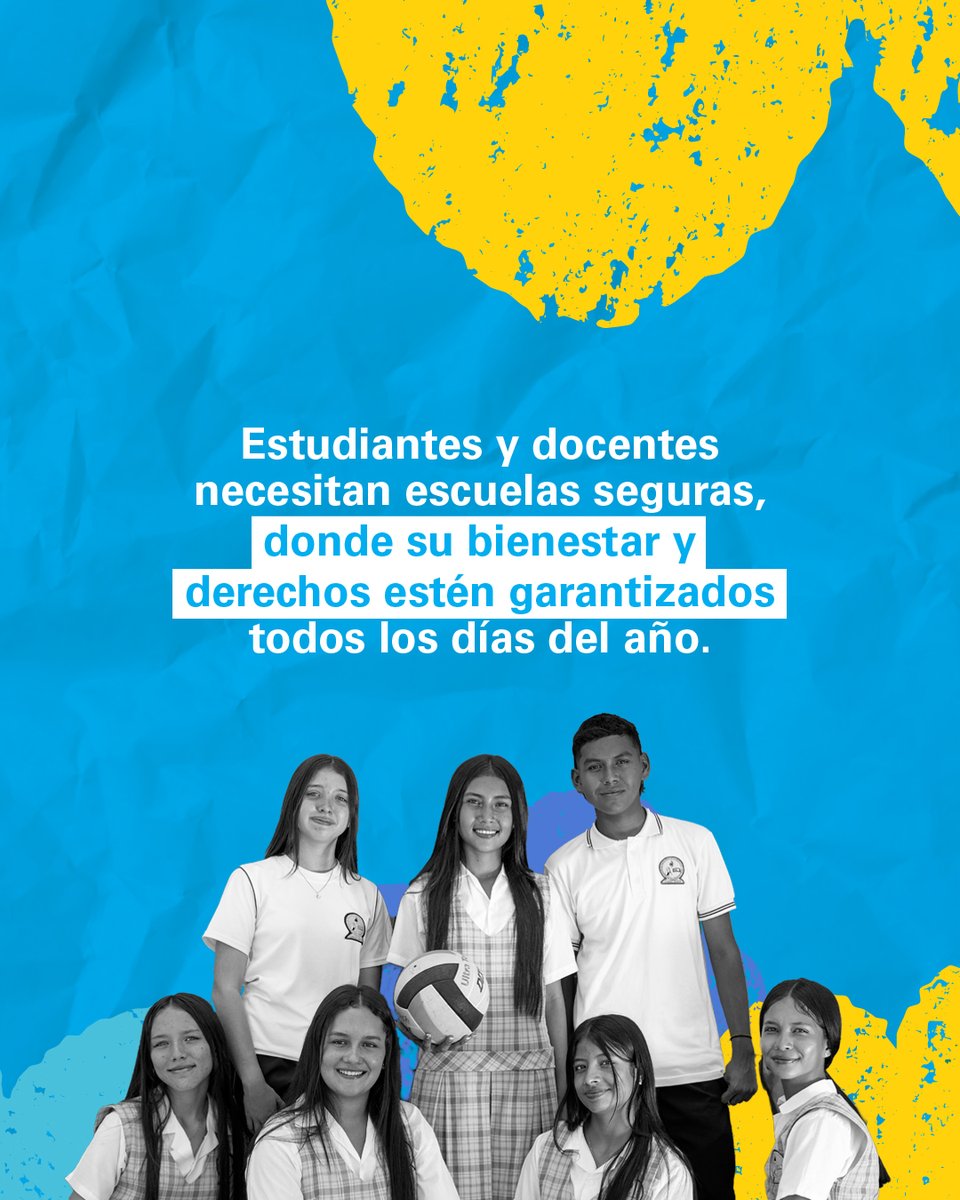 Las escuelas deben ser espacios de aprendizaje, crecimiento y protección. Las aulas, la niñez y los educadores, deben estar siempre protegidos en medio del conflicto armado. La violencia no debería interrumpir la educación de niños, niñas y adolescentes, ni vulnerar sus derechos.