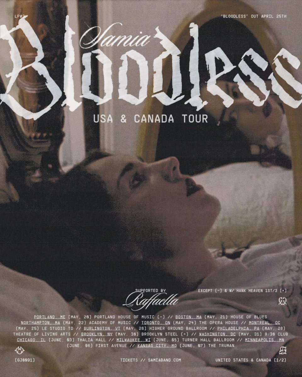 .<a href="/samiatheband/">Samia</a> announced her upcoming Bloodless tour and released her latest single, "Lizard." Tickets are on sale now!