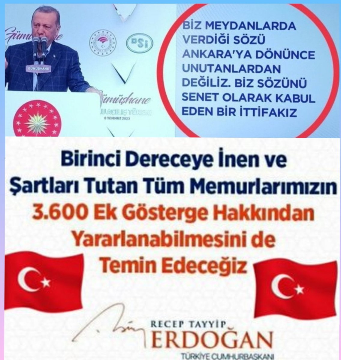 Genel Seçimde VADEDİLDİ
7. Dönem toplu sözleşmeyle İMZALANDI
#BirinciDereceye3600
Ek Gösterge NEREDE
<a href="/RTErdogan/">Recep Tayyip Erdoğan</a>
<a href="/_cevdetyilmaz/">Cevdet Yılmaz</a>
<a href="/memetsimsek/">Mehmet Simsek</a>
<a href="/isikhanvedat/">Prof. Dr. Vedat Işıkhan</a>
<a href="/avabdullahguler/">Abdullah Güler</a>
<a href="/AvOzlemZengin/">Av. Özlem Zengin 🇹🇷</a>
<a href="/mustafaelitas/">Mustafa Elitaş</a>
<a href="/teopolitik/">Prof. Dr. Mehmet Şahin</a>
<a href="/mehmedmus/">Dr. Mehmet Muş</a>
<a href="/OnderKahveci/">Önder Kahveci</a>
<a href="/TurkesGuney/">Türkeş Güney</a>
<a href="/yusufyazgan37/">Yusuf YAZGAN</a>
<a href="/_aliyalcin_/">Ali YALÇIN</a>