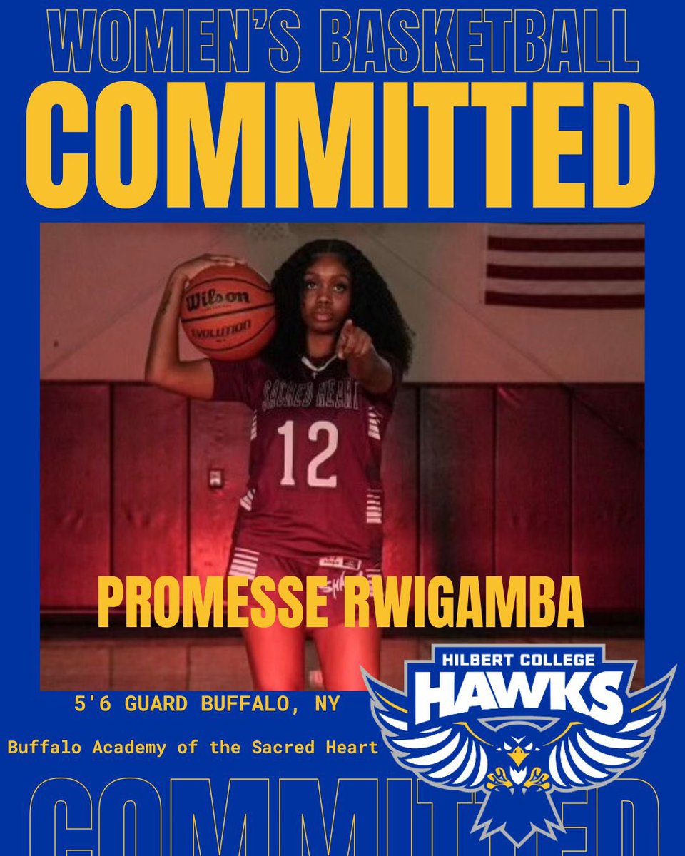 We have our first commitment of 2025! Promesse Rwigamba from Sacred Heart has committed to Hilbert College! Happy Friday! #gohawks #hawkyeah #d3hoops #Committed