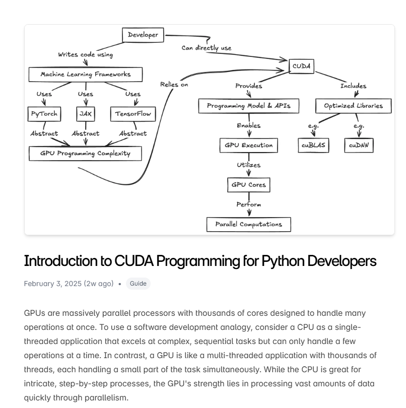 Hesamation's tweet photo. CUDA programming for Python devs
I'm going to grind this so bad https://t.co/weMyVa9Mr8
