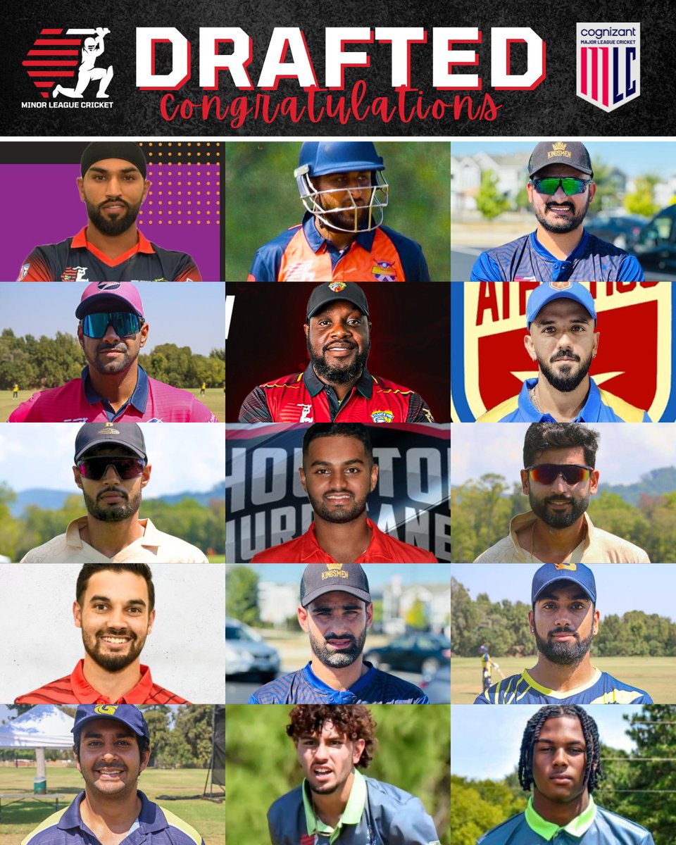 Congratulations to the 1️⃣5️⃣ #MiLC players drafted last night during the #MLC2025 Domestic Draft 👏 🤗 ❤️ 

We can't wait to see you shine in the third season of Major League Cricket 🇺🇸 🏏 🏟️