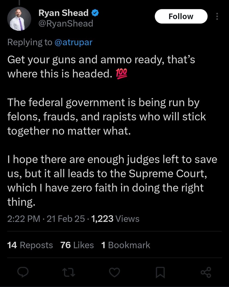 Timcast's tweet photo. Dude says it's gunna be civil war because they are refusing the law

This is VERY DANGEROUS to our democracy https://t.co/E92e8QpS8T