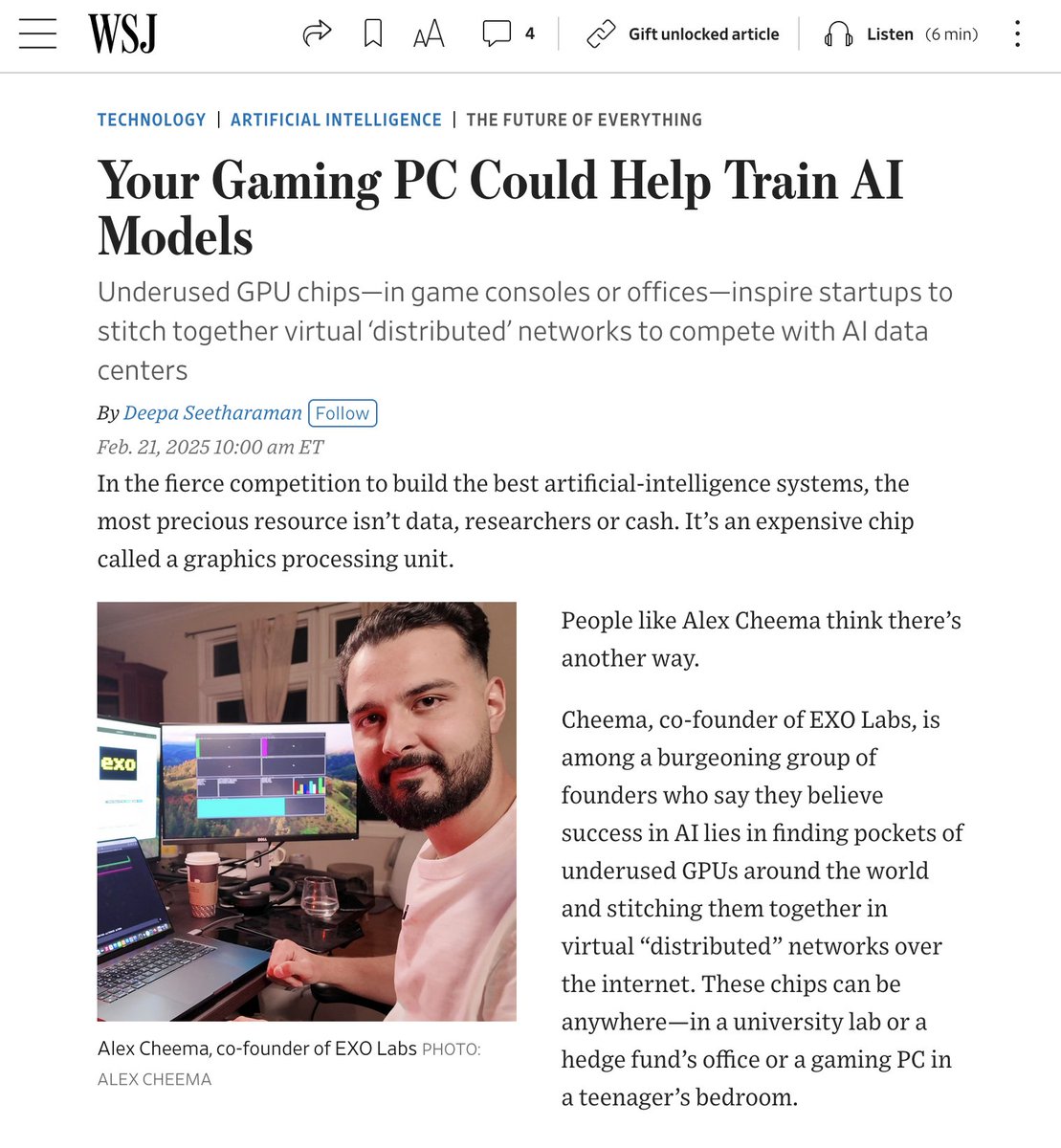 exo was featured in <a href="/WSJ/">The Wall Street Journal</a>