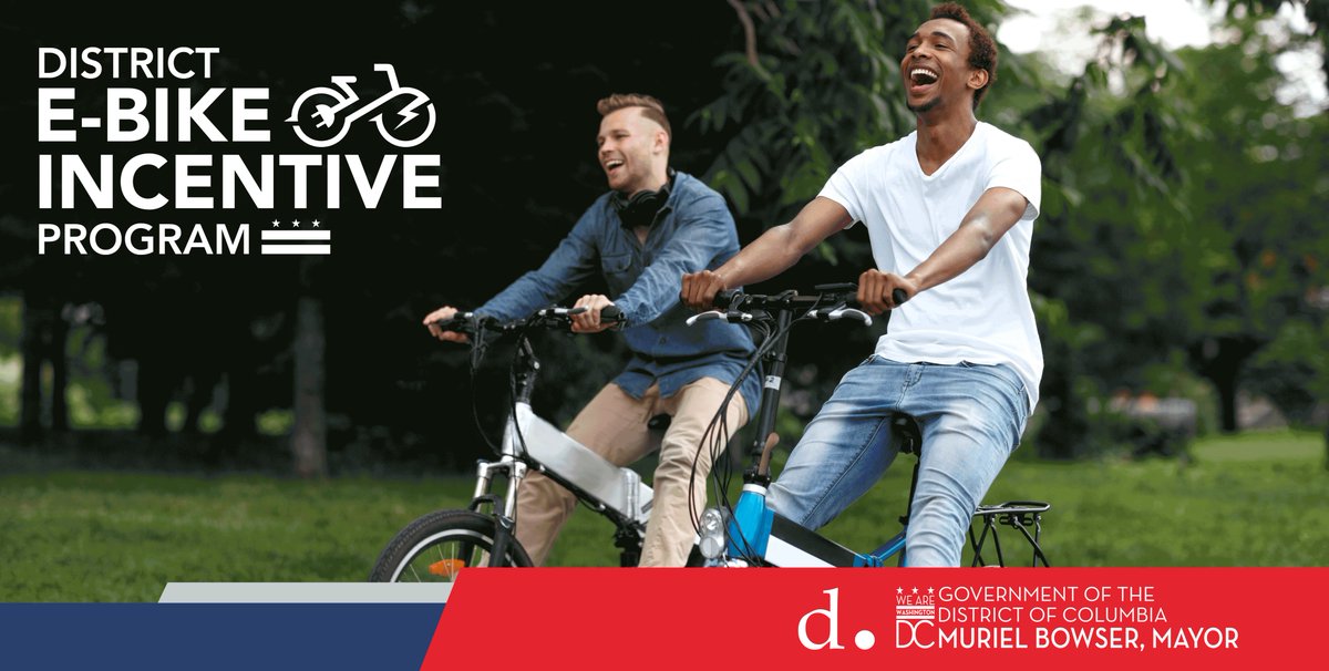 Today is the LAST DAY to apply for the District E-Bike Incentive Program! If you’re a #District Resident apply for the chance to receive a voucher (up to $1500) towards the purchase of an e-bike. Don’t miss this opportunity!

Apply now at ddot.dc.gov/ebikes.