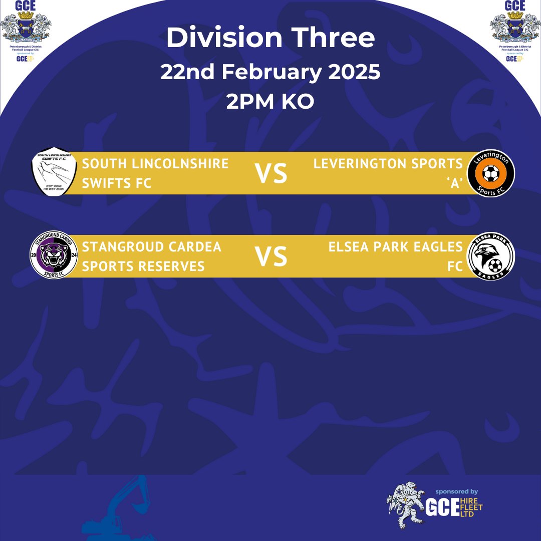 Peterborough & District Football League (@pdfluk) on Twitter photo ⚽Division Three Fixtures <a href="/GCEHireFleet/">GCE Hire Fleet Ltd</a>⚽
Make sure to checkout our Division Three Fixtures for today 🎉
We wish the best of luck to all teams! ⚽Division Three Fixtures <a href="/GCEHireFleet/">GCE Hire Fleet Ltd</a>⚽
Make sure to checkout our Division Three Fixtures for today 🎉
We wish the best of luck to all teams!