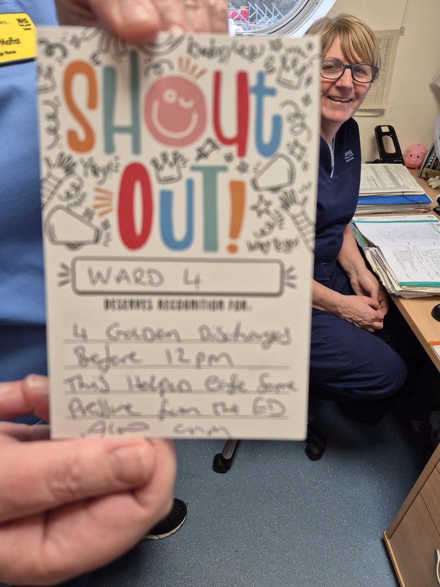 Alab (@alab2814) on Twitter photo Shout out 4 goes to ward 4, who managed to discharge 4 patients before midday to allow patients to step down from ward 5 and MAU to slightly ease the pressured ED who had a queue for both areas. Great work team. <a href="/sarahjhoran_j/">Sarah Horan💙</a> <a href="/NHSBorders/">NHS Borders</a> #itsthesmallwins Shout out 4 goes to ward 4, who managed to discharge 4 patients before midday to allow patients to step down from ward 5 and MAU to slightly ease the pressured ED who had a queue for both areas. Great work team. <a href="/sarahjhoran_j/">Sarah Horan💙</a> <a href="/NHSBorders/">NHS Borders</a> #itsthesmallwins
