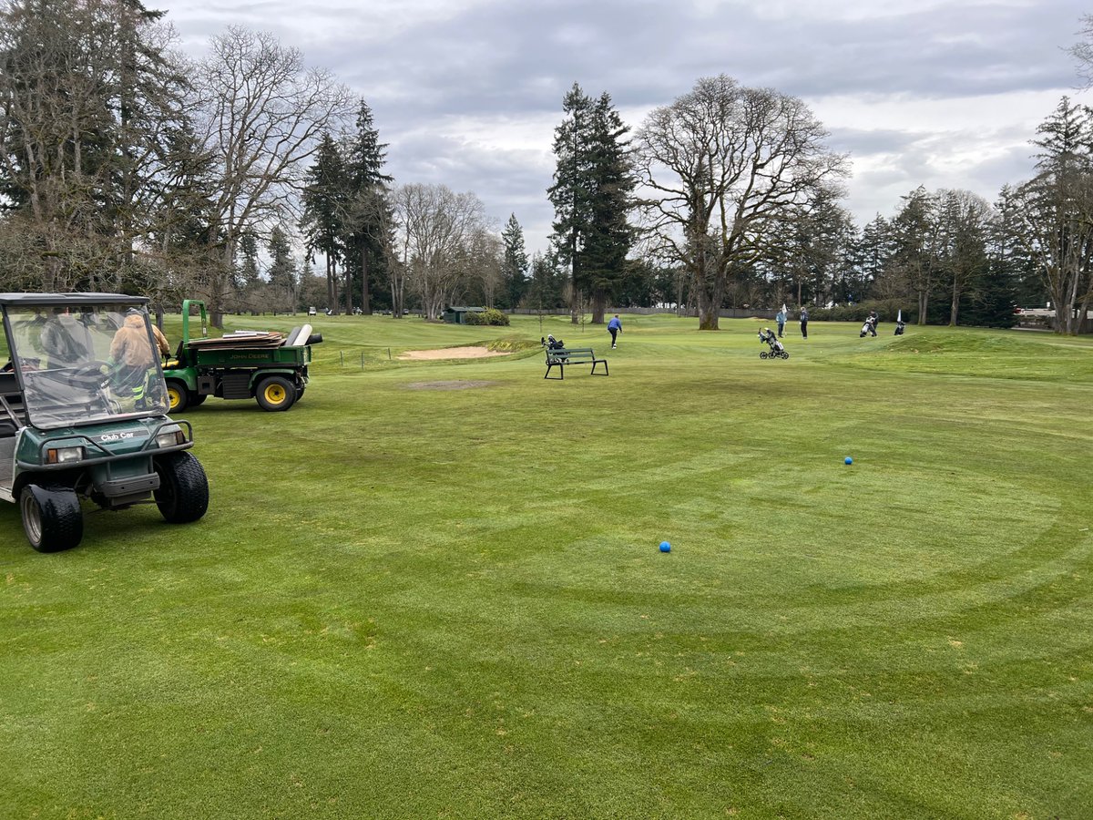 Jorge the sod guru took out that bump on 7 tee this morning.  Had it done before lunch.  He really is a master of sod work.