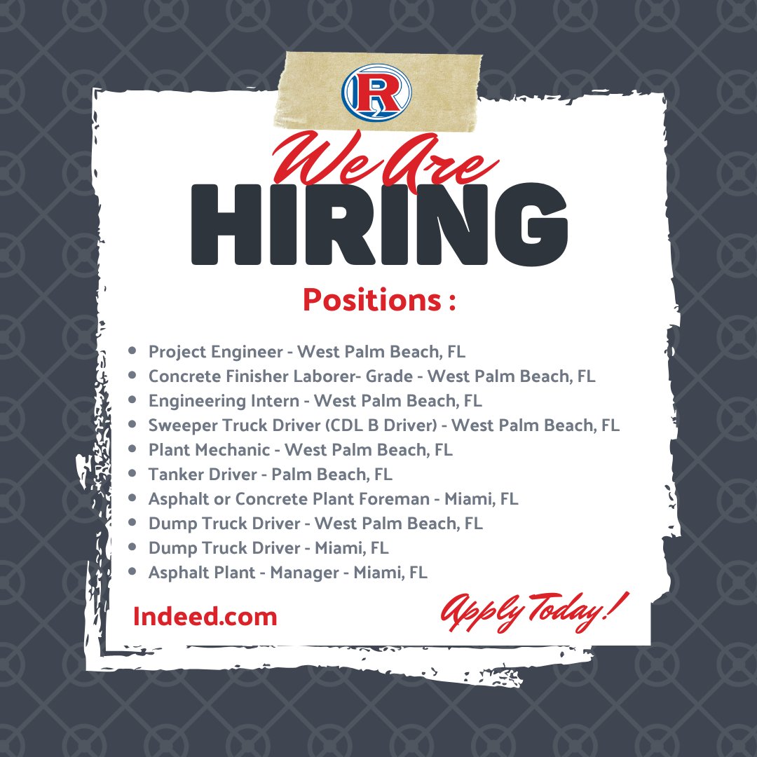 RangerConstInd's tweet photo. Your Future Begins Here!  Head on over to https://t.co/FPeMyQzuZY and check out our list of employment opportunities.  🚨

#werehiring #truckdriver #projectengineers #concretework #jobsinconstruction https://t.co/bHaBeH5AuH