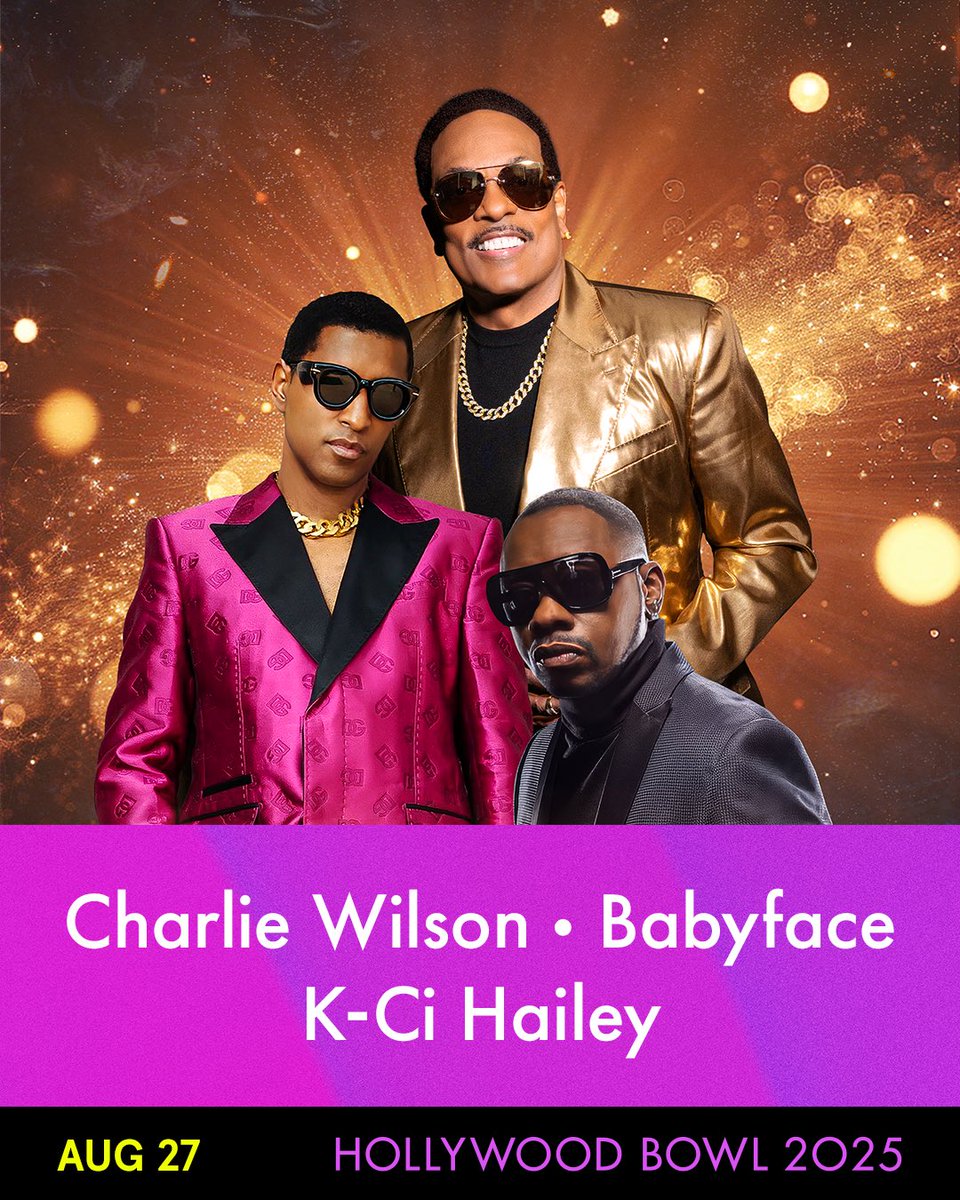 P Music Group (@pmusicgroup) on Twitter photo Catch our clients <a href="/CharlieWilson/">Charlie Wilson</a>, <a href="/babyface/">Babyface</a>, & <a href="/KCiHailey/">K-Ci Hailey</a> at the <a href="/HollywoodBowl/">Hollywood Bowl</a> this summer! Los Angeles, we’ll see you on August 27th for an Outstanding show! ❤️ Catch our clients <a href="/CharlieWilson/">Charlie Wilson</a>, <a href="/babyface/">Babyface</a>, & <a href="/KCiHailey/">K-Ci Hailey</a> at the <a href="/HollywoodBowl/">Hollywood Bowl</a> this summer! Los Angeles, we’ll see you on August 27th for an Outstanding show! ❤️