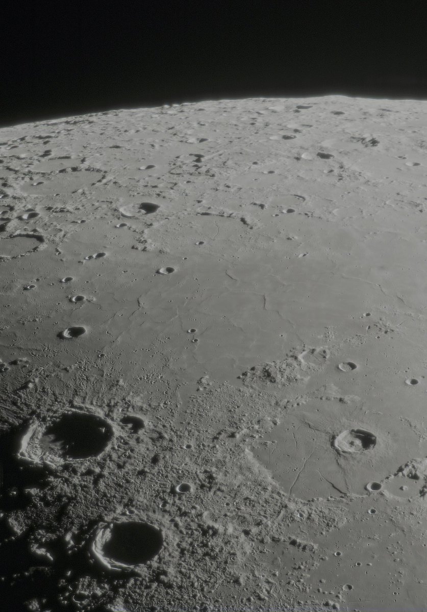 Close up northern lunar portion