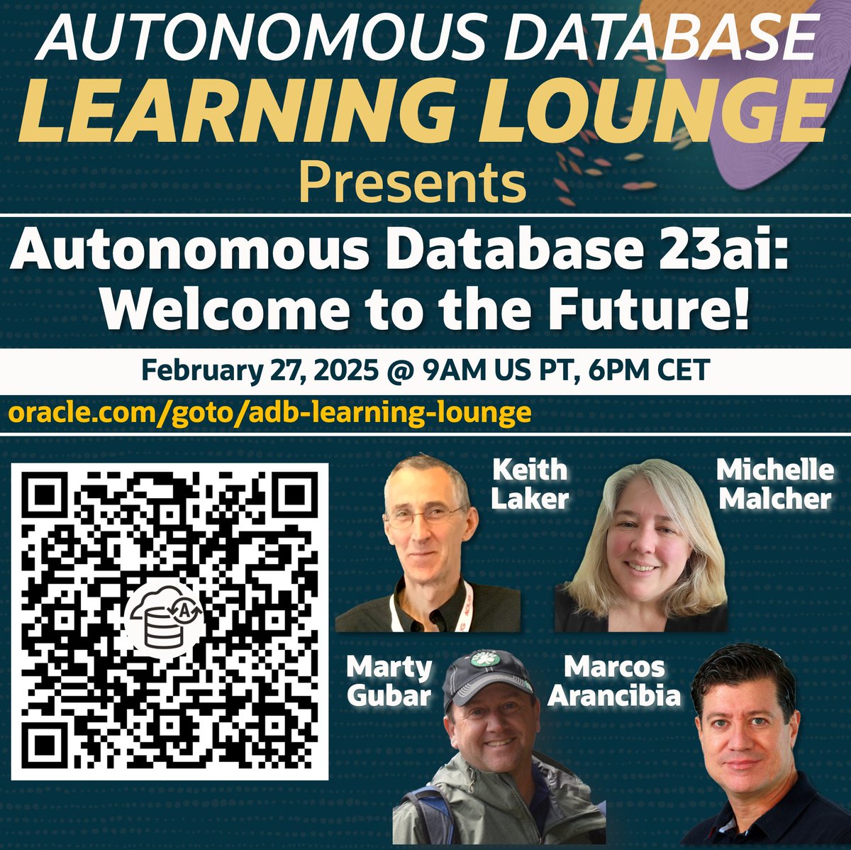 Ready to learn about the #Future of #Databases? Register now: apexadb.oracle.com/ords/r/tech/ca…

#AutonomousDatabase #23ai offers new #GenAI and #RAG capabilities with new #VectorSearch, #JSON-Relational Duality, in-Database #ONNX Runtime plus even more security with #SQLFirewall