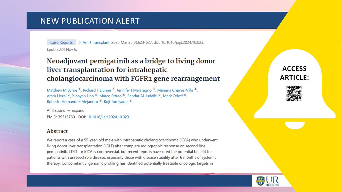 URMC Department of Surgery (@urochestersurg) on Twitter photo 🚨 New Pub:
Published in <a href="/amjtransplant/">American Journal of Transplantation</a>, a new article with research led by Matthew Byrne, MD!
More info: bit.ly/4fFd2h2
<a href="/URMCSurgery/">URMC Surgery Residents</a> <a href="/URochester_SMD/">URochester SMD</a>
<a href="/UR_Med/">UR Medicine</a> <a href="/DraMarianaCh/">Mariana Chávez Villa</a> <a href="/hernandezliver/">Roberto Hernandez-A</a> <a href="/BandarAlJudaibi/">Bandar Al-Judaibi</a> <a href="/DrR_DUNNE/">Richard Dunne, MD</a> 🚨 New Pub:
Published in <a href="/amjtransplant/">American Journal of Transplantation</a>, a new article with research led by Matthew Byrne, MD!
More info: bit.ly/4fFd2h2
<a href="/URMCSurgery/">URMC Surgery Residents</a> <a href="/URochester_SMD/">URochester SMD</a>
<a href="/UR_Med/">UR Medicine</a> <a href="/DraMarianaCh/">Mariana Chávez Villa</a> <a href="/hernandezliver/">Roberto Hernandez-A</a> <a href="/BandarAlJudaibi/">Bandar Al-Judaibi</a> <a href="/DrR_DUNNE/">Richard Dunne, MD</a>