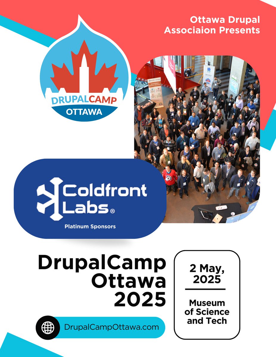 🚀 DrupalCamp Ottawa 2025 is coming! 🚀
📅 May 2, 2025 | Science and Technology Museum
Join us for a day of sessions, learning &amp; networking!
🎤 Call for Sessions Open! 👉 drupalcampottawa.com/en/form/propos…
New: Unconference! Mini-talks, open discussions &amp; breakout rooms.