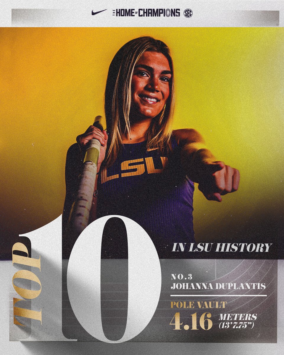 Johanna Duplantis moves up another spot on the all-time LSU performance list! 📈

#GeauxTigers x #TheHomeOfChampions