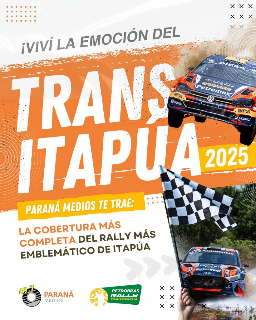 jorge_basualdo's tweet photo. ¡Amigos! Con gran alegría les confirmo que estaremos transmitiendo el Rally Trans Itapúa por Radio Paraná 89.7 FM y todas sus plataformas para todo Itapúa y el mundo. 

Junto a @motorpy , Osmar Aquino y un gran equipo humano y técnico.

@campeonespyc9n @rallypy @tacpydeportiva https://t.co/pErLA7WKVC