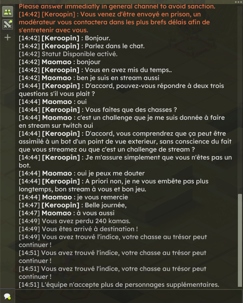 Maerehiaa's tweet photo. @DOFUSfr @DOFUSMod_fr 
En ce moment je fais un Challenge qui consiste à aller du lvl 20 au lvl 200 en ne faisant que des chasses.

Apparemment, j'en ai trop fait pour Dofus🤡(649chasses)

Au moins nous savons que le travail sur les bots est fait, mais je n'en suis pas un🥶Merci🙏 https://t.co/5YDljOK0VD