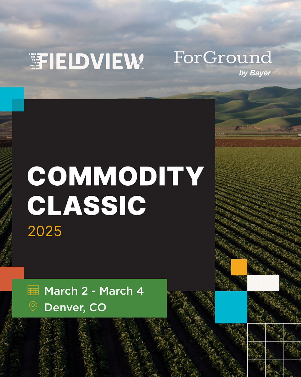 FieldView's tweet photo. The countdown is on! Just one week until we’re back with our friends, @ForGround_Bayer, at @ComClassic!

Be sure to stop by booth #3150 to design your perfect farm in a seed script challenge, brush up on your #FieldView knowledge, and more!

See what’s in store at #Classic25: https://t.co/KDAKcPDrze
