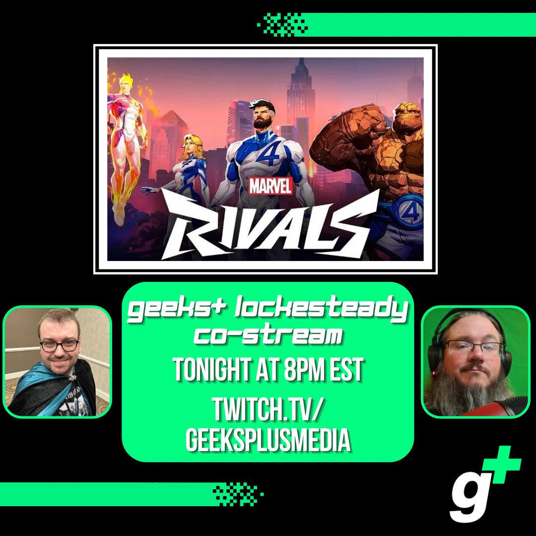 geeksplusmedia's tweet photo. #geeksplus @L0CKESTEADY Co-Stream tonight as we check out #MarvelRivals Season 1.5 and the introduction of #HumanTotch & #TheThing
Join us at 8pm EST LIVE on #Twitch
https://t.co/73H3WEwgPr
#twitchstreamer #twitchaffiliate #costream #Marvel #FantasticFour https://t.co/a4JsIKnSuj