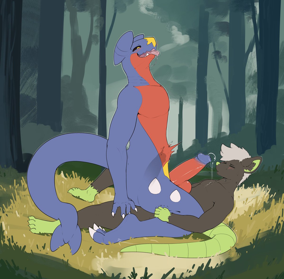 Sion was approached by a wild Garchomp without any of his pokemon with him. He could tell the Garchomp was bothered and tried to get away before remembering its mating season. 

It didn't take much convincing of either party, Sion knew he needed to "help out" his new Pokemon.