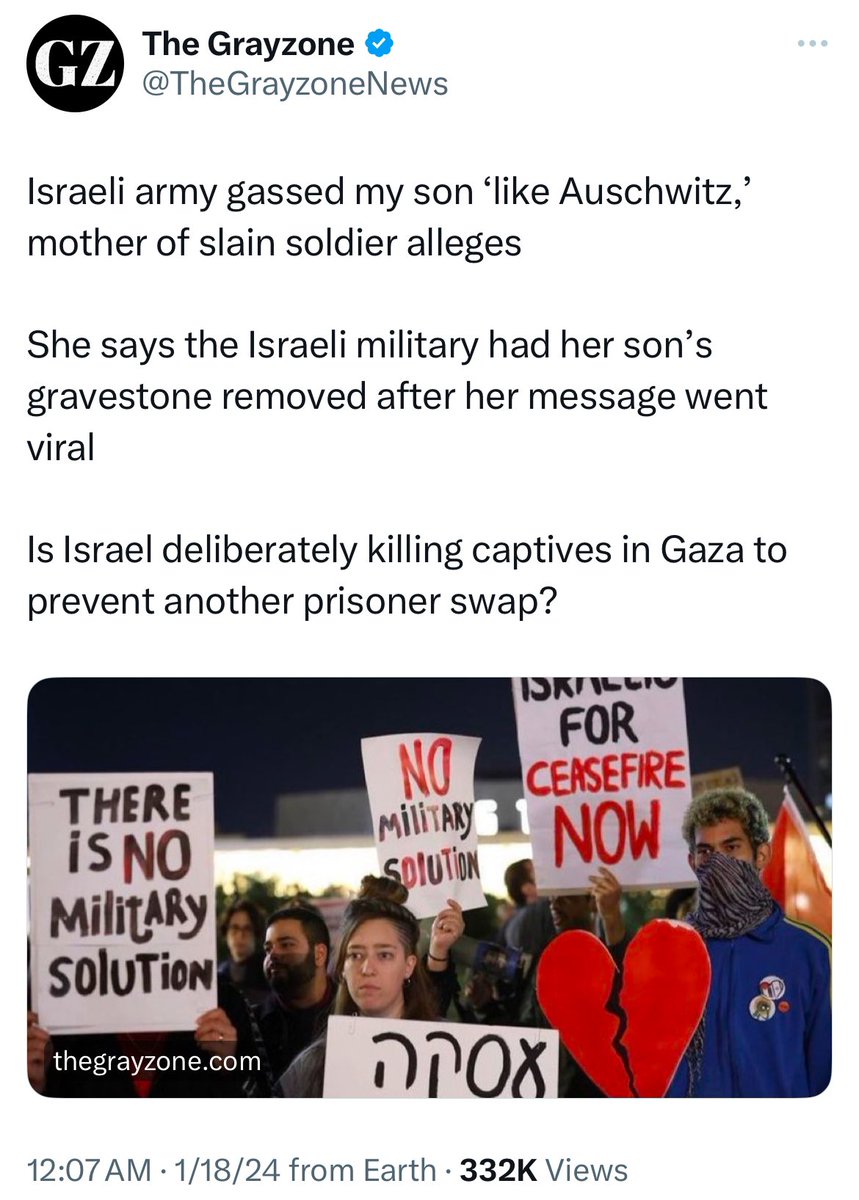 Noam Dann, the niece of Ofer Calderon, said Israel used the Hannibal Directive on captives in Gaza to deny Hamas negotiating leverage

The mother of Ron Sherman, a captive killed by Israeli soldiers who gassed his tunnel, accused her govt of murdering him “like Auschwitz”