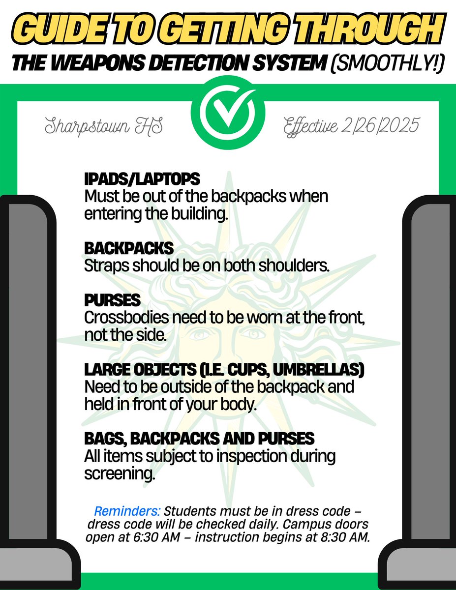 📣📣 Calling all Apollos! Let's review the Weapons Detection entry guidelines to ensure a smooth first day implementation. #SafetyFirst