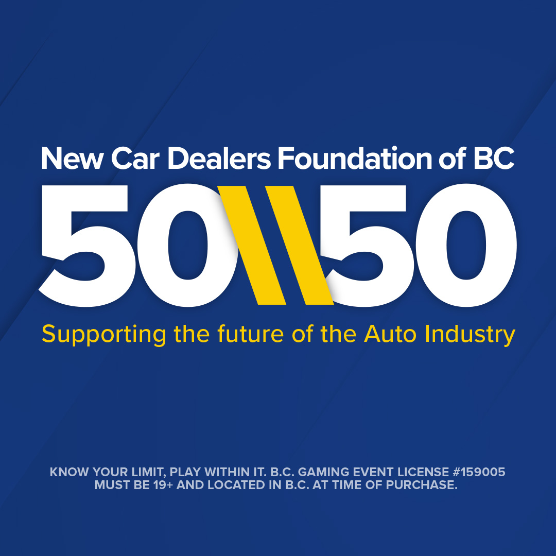 Get your ticket for a chance to win big while supporting CarCareerBC scholarships &amp; local charities across BC! 🙌  

🔗 ncdfoundation5050.ca  
🎟️ Grand Prize Draw: March 23 at 5:30 PM at the Vancouver Auto Show.  

Gaming Licence #159005 | 19+ | Odds depend on tickets sold.