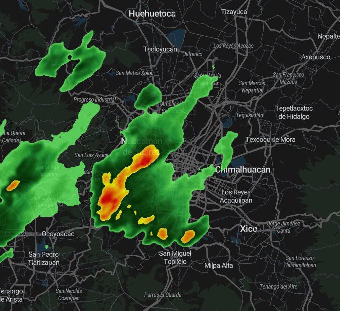 SkyAlertStorm's tweet photo. ⛈️#TormentaCDMX - lluvia moderada a fuerte en zona poniente. Zona centro y norponiente lluvia ligera.
¿Llueve en tu colonia? https://t.co/7IggXHc2MF