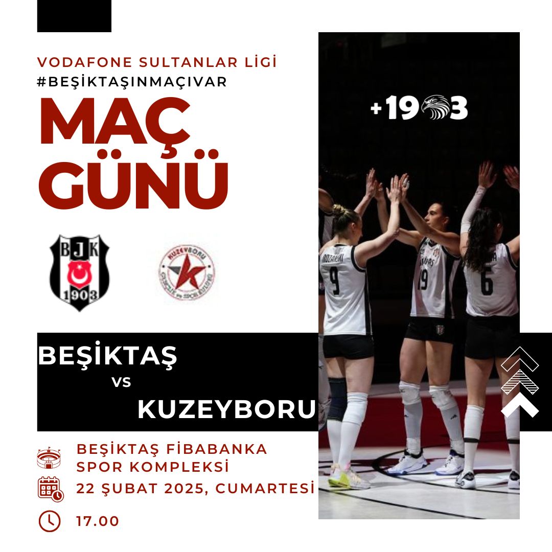 +1903 (@arti1903) on Twitter photo Bugün #BeşiktaşınMaçıVar <a href="/Voleybol_BJK/">Beşiktaş Voleybol</a>
🆚 Kuzeyboru
🏆 Vodafone Sultanlar Ligi
⚔️ 22. Hafta
🕔 17:00
🏟️ Beşiktaş Fibabanka Spor Kompleksi
📺 TVF Voleybol TV
🎟️ passo.com.tr/tr/etkinlik/be… Bugün #BeşiktaşınMaçıVar <a href="/Voleybol_BJK/">Beşiktaş Voleybol</a>
🆚 Kuzeyboru
🏆 Vodafone Sultanlar Ligi
⚔️ 22. Hafta
🕔 17:00
🏟️ Beşiktaş Fibabanka Spor Kompleksi
📺 TVF Voleybol TV
🎟️ passo.com.tr/tr/etkinlik/be…