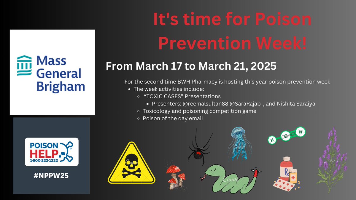 Brigham and Women’s (BWH) Pharmacy Department (@brighampharmacy) on Twitter photo We're so excited for Tox Week! Thanks to <a href="/ReemAlsultan88/">Reem Alsultan</a> and everyone involved in planning another amazing week! #TwitteRx #PharmRes #NPPW25 We're so excited for Tox Week! Thanks to <a href="/ReemAlsultan88/">Reem Alsultan</a> and everyone involved in planning another amazing week! #TwitteRx #PharmRes #NPPW25