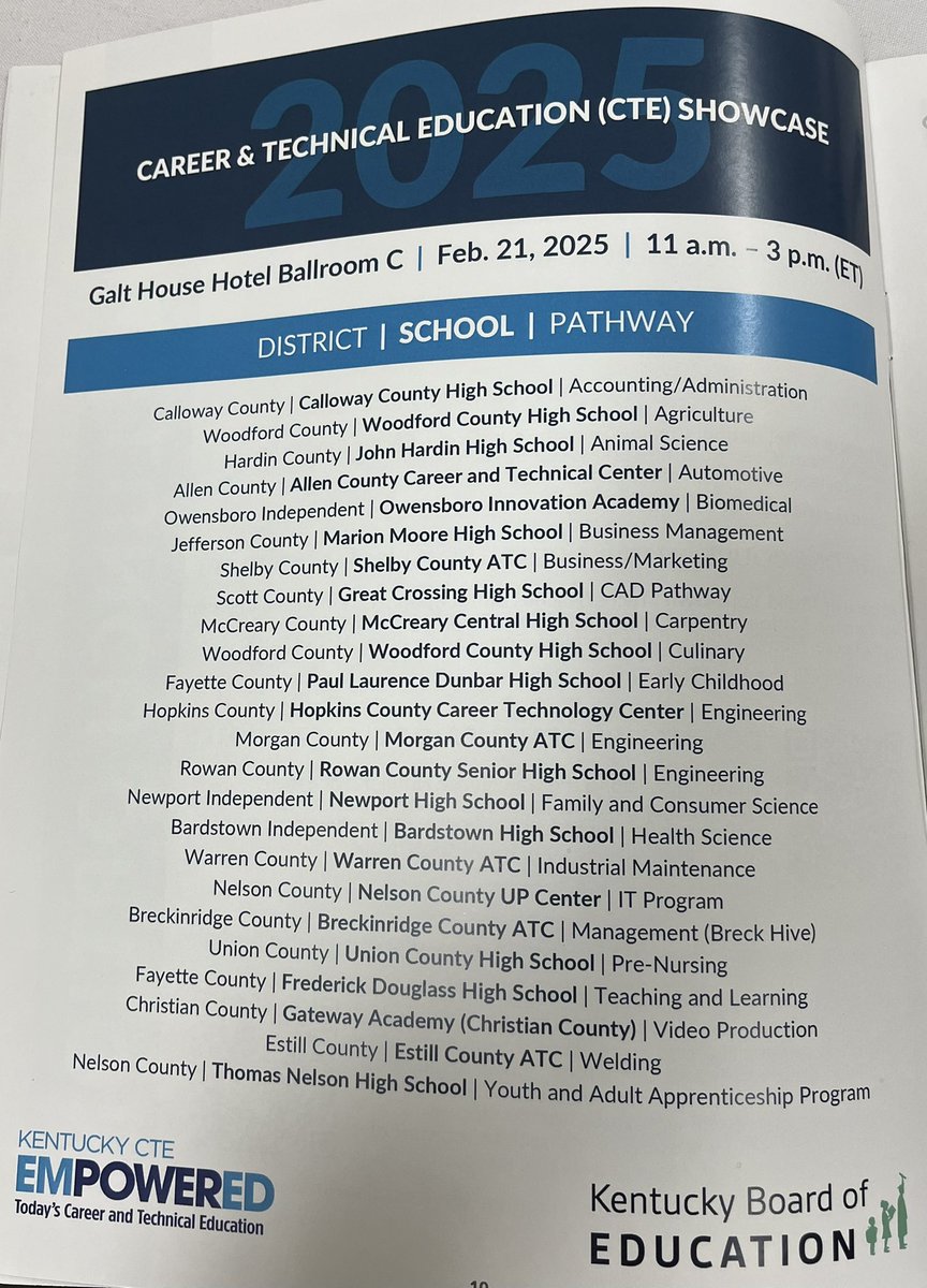 CTE students from across the state showcased their programs for board members today at #KSBA25 as part of <a href="/KyDeptofEd/">KY Dept of Education</a>’s celebration of CTE month.