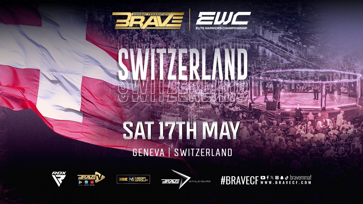 odnewsonline's tweet image. BRAVE Combat Federation is set to make its historic debut in Switzerland with BRAVE CF 94 in Geneva on May 17, 2025.
#BRAVECombatFederation #BRAVECF94 #GenevaMMA #MMA2025 

READ: ourdailynewsonline.com/2025/02/22/bra…