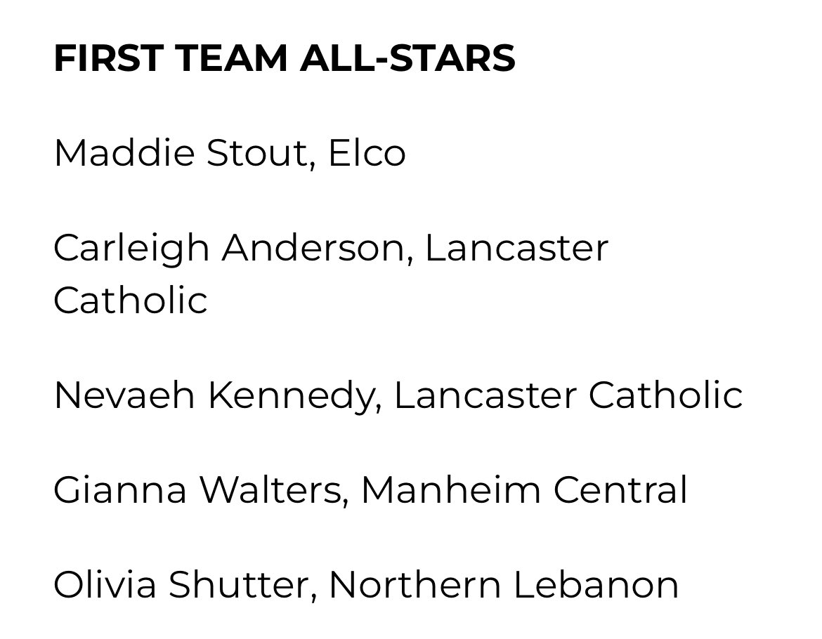 Maddie Stout (@maddiestout2026) on Twitter photo Incredibly honored to be named to the Lancaster Lebanon First Team All-County!
<a href="/ELCOAthletics/">ELCO Athletics</a> <a href="/Motion2026/">Mid Penn Motion 2026 Blue HGSL</a> <a href="/mid_penn_motion/">Mid-Penn Motion Basketball</a> Incredibly honored to be named to the Lancaster Lebanon First Team All-County!
<a href="/ELCOAthletics/">ELCO Athletics</a> <a href="/Motion2026/">Mid Penn Motion 2026 Blue HGSL</a> <a href="/mid_penn_motion/">Mid-Penn Motion Basketball</a>