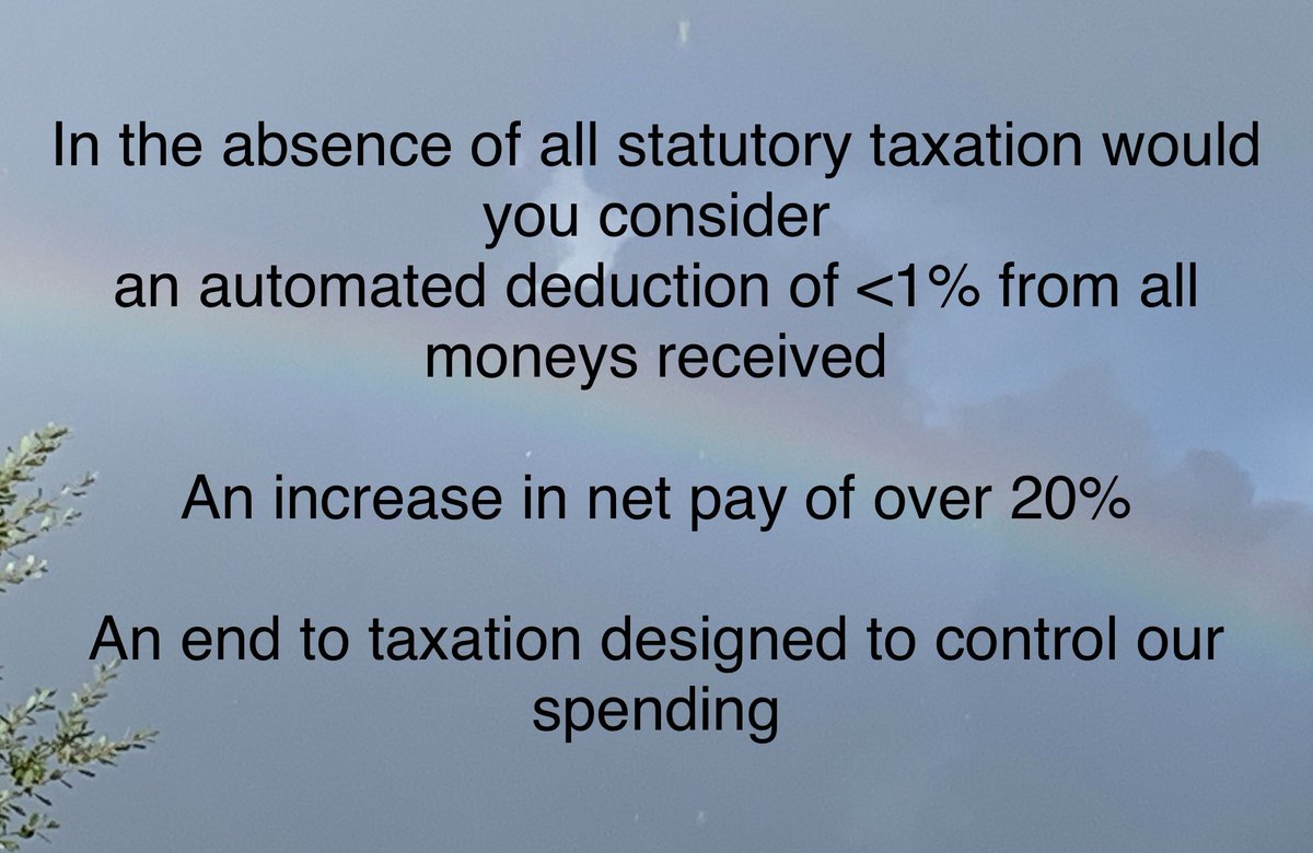 I’m back. To try and raise awareness of proposals for a better taxation system. Negative response tends to be based on the assumption that government would have access to our bank accounts.
A simple direct debit system already in use would be sufficient.