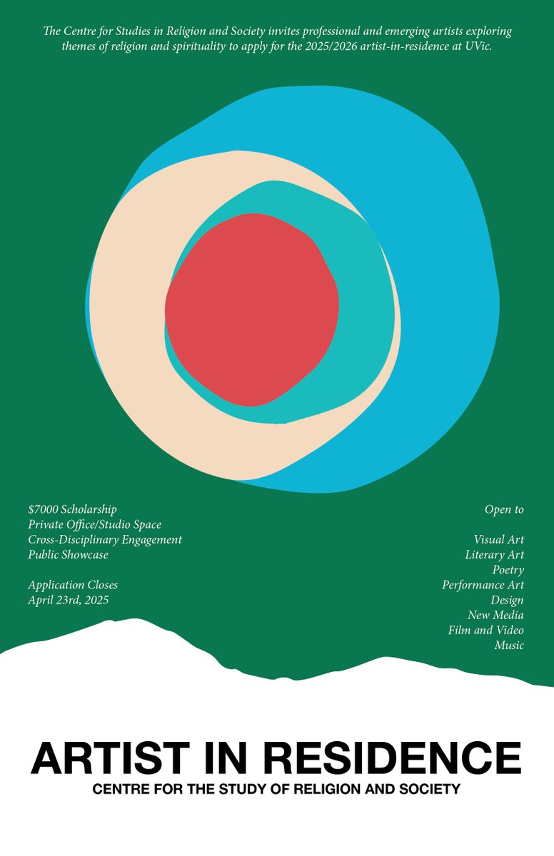 The CSRS artist-in-residence fellowship program is now accepting applications! <a href="/UVicWriting/">UVic Writing</a> <a href="/uvic_finearts/">UVic Fine Arts</a> <a href="/VISchoolArt/">Vancouver Island School of Art</a>