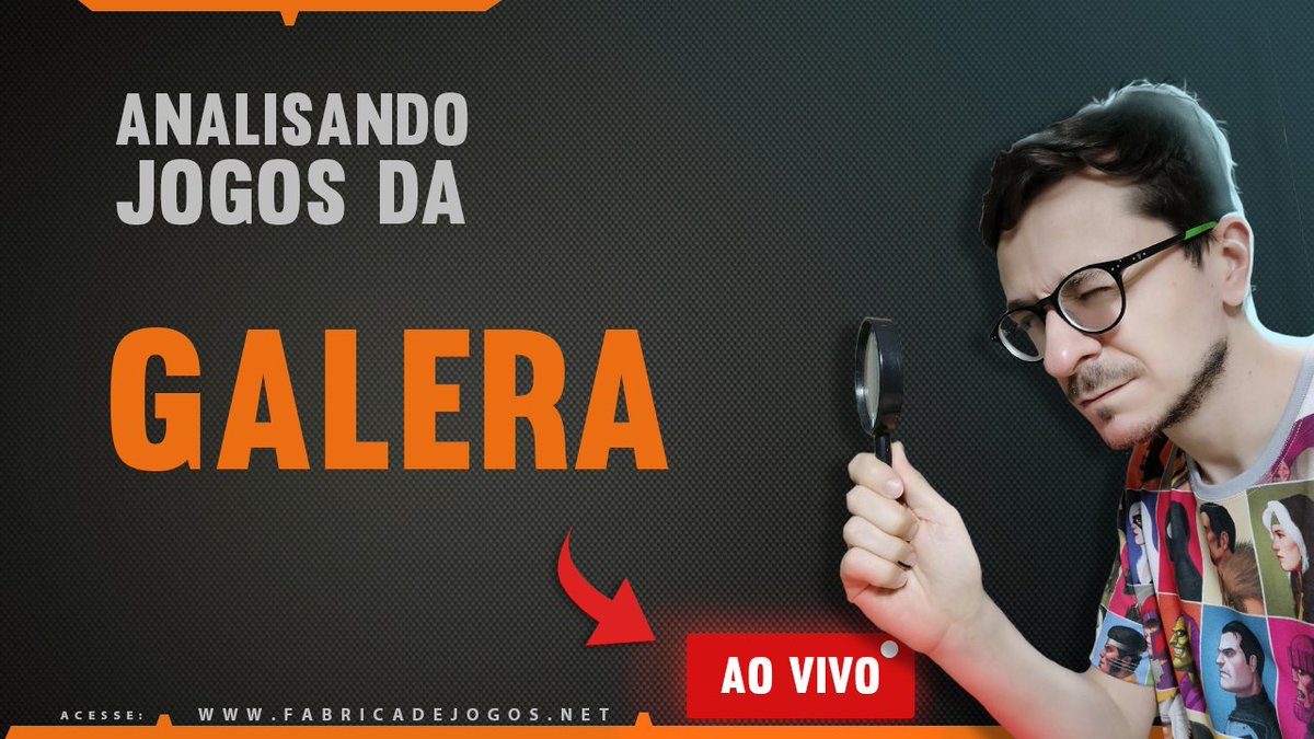 E hoje às 19:00 temos mais live Analisando e Jogando Games da Galera. Mais dois jogos brasileiros: youtube.com/watch?v=6AJq3f… . Venham participar!