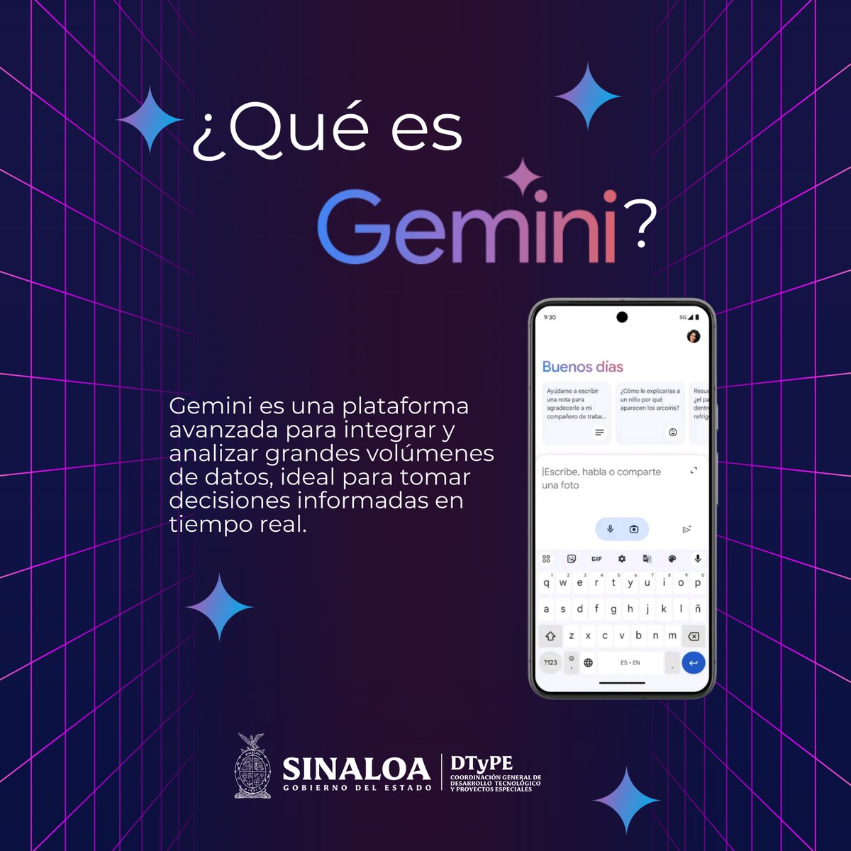 DigitalCdt21's tweet photo. ¿Ya conocías a Gemini? ¿La estás usando?
Gemini está cambiando la forma en que analizamos los datos. Con su inteligencia artificial avanzada, ahora puedes predecir tendencias y tomar decisiones más rápidas y acertadas. ¿Ya eres parte de esta revolución tecnológica?🤖
#IA  #Dtype https://t.co/NH0zECkjEa
