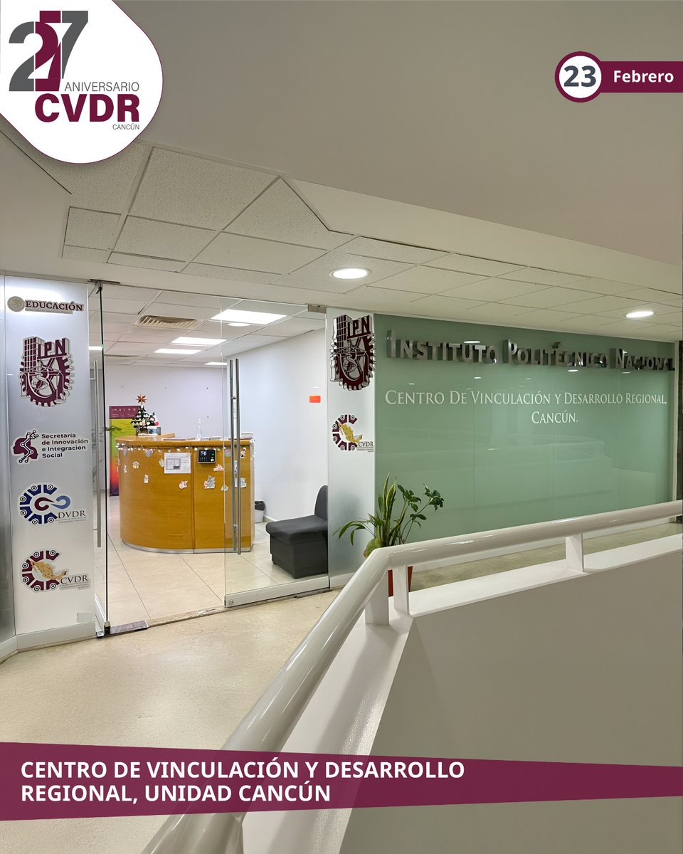 🎉🎓 ¡Muchas felicidades a nuestro <a href="/cvdr_cancun/">Instituto Politécnico Nacional-CVDRCancún</a> que está cumpliendo 27 años de vida! Desde su fundación, ha impulsado el desarrollo tecnológico y la innovación en la región. Hoy, celebramos el esfuerzo de toda su comunidad por poner "La Técnica al Servicio de la Patria".