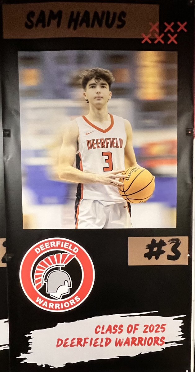 Senior week shoutout #5. Excited to celebrate Sam Hanus on Friday. Come on out at 6:30pm for Sam and then stay for the game at 7pm.