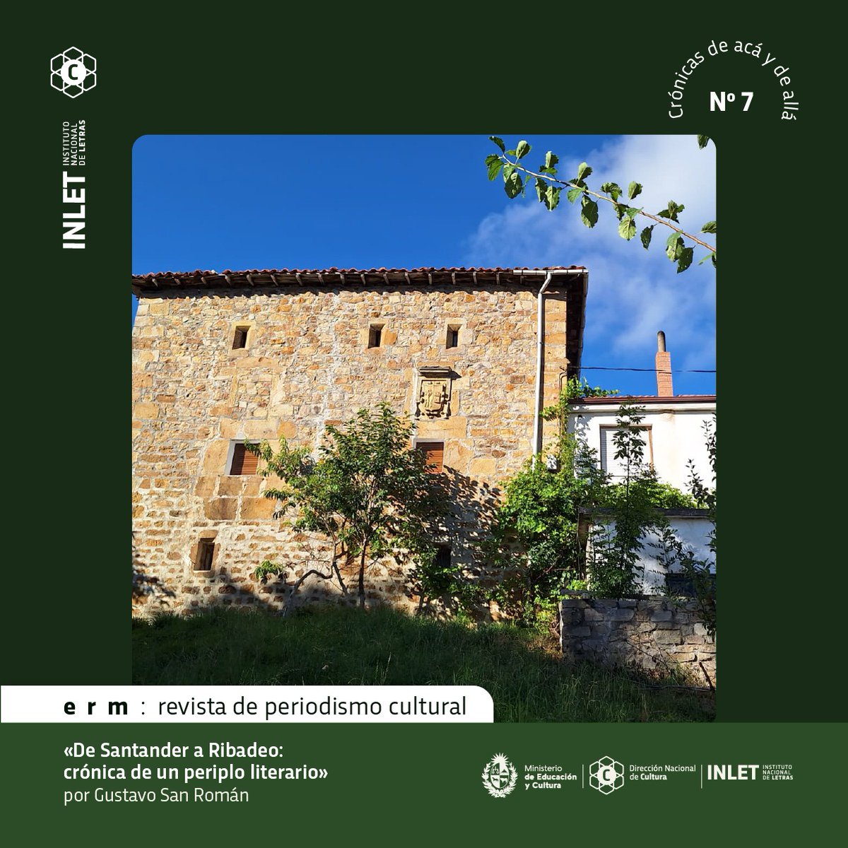 «e r m: revista de periodismo digital» propone una nueva mirada a  la literatura nacional: más crítica y reflexiva. ¡Sumergite en sus artículos! 📚🇺🇾

👉 Te recomendamos:
«De Santander a Ribadeo: crónica de un periplo literario», por Gustavo San Román
 gub.uy/ministerio-edu…